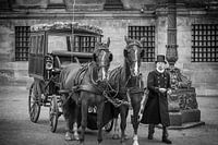 Scène de rue à l'ancienne d'Amsterdam au début du 19e siècle