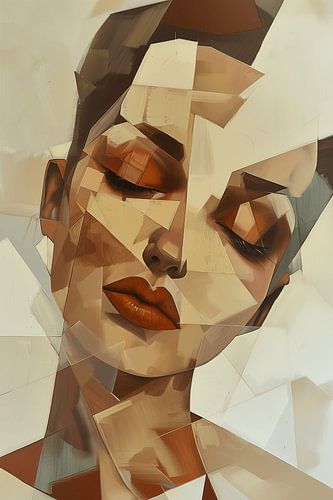 Rustige Geometrie: portret van een vrouw