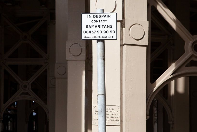 In despair? On the high level bridge in NewCastle. by Eric van Nieuwland