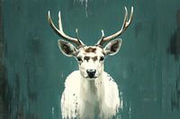 Hirsch Porträt in Serene Green Majestic Silence