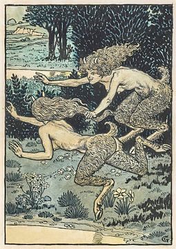 Les Petites Faunesses (1896) van Eugène Grasset van Peter Balan