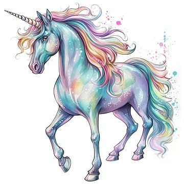 Rainbow Unicorn | Rainbow Unicorn by Blikvanger Schilderijen