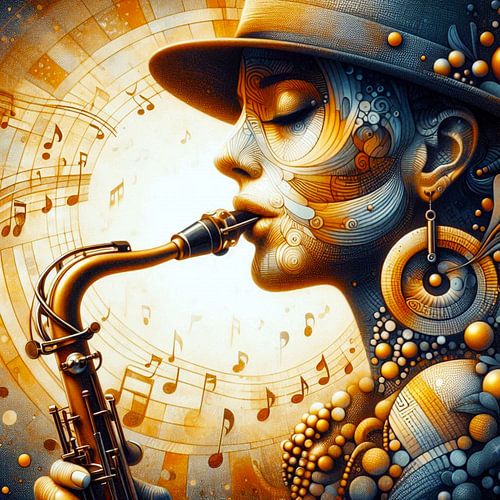 saxofoon in goud en zilver