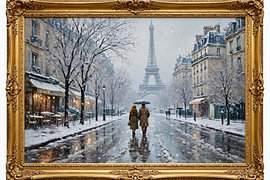 Romantic Winter Walk in Paris near Eiffel Tower by Erik Iskandar