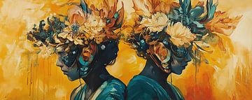 Bloemen Vrouw | Vrouwen Bloemkracht van ARTEO Schilderijen