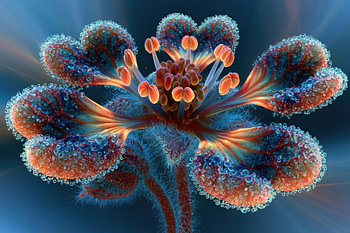 Blume aus Feuer und Wasser