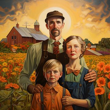 Famer Family American Dream Flower Field Cohesion by gm_designs