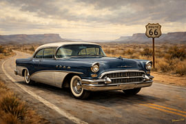 Eine Fahrt durch die Geschichte – Buick Roadmaster Riviera – 1955 von Johannas Art Creations