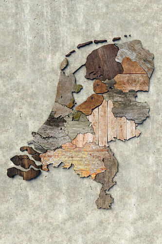Scrapwood map of the Netherlands