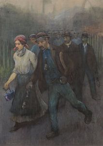 Herman Heijenbrock, Laufende Bergleute mit Bergmannsfrau