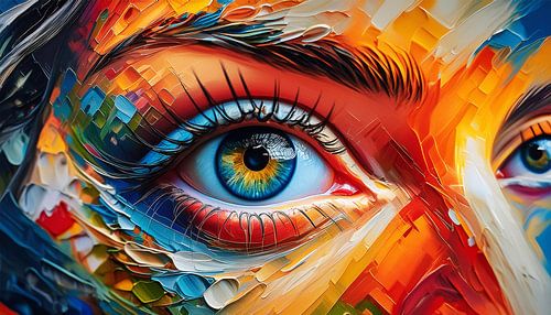 Woman with colours in art