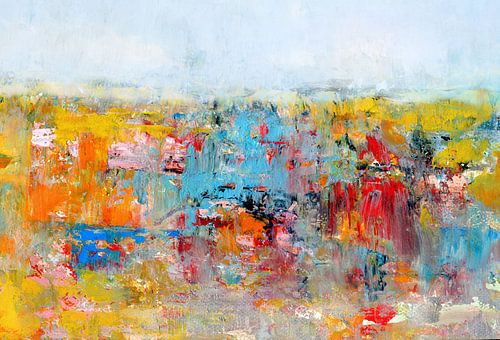 Landschap met bloemenveld