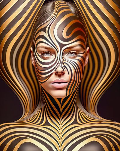 Portret foto van een vrouw in unieke vormen