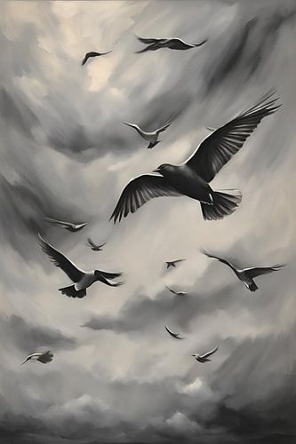 Dans In De Wind Vogels Schilderij