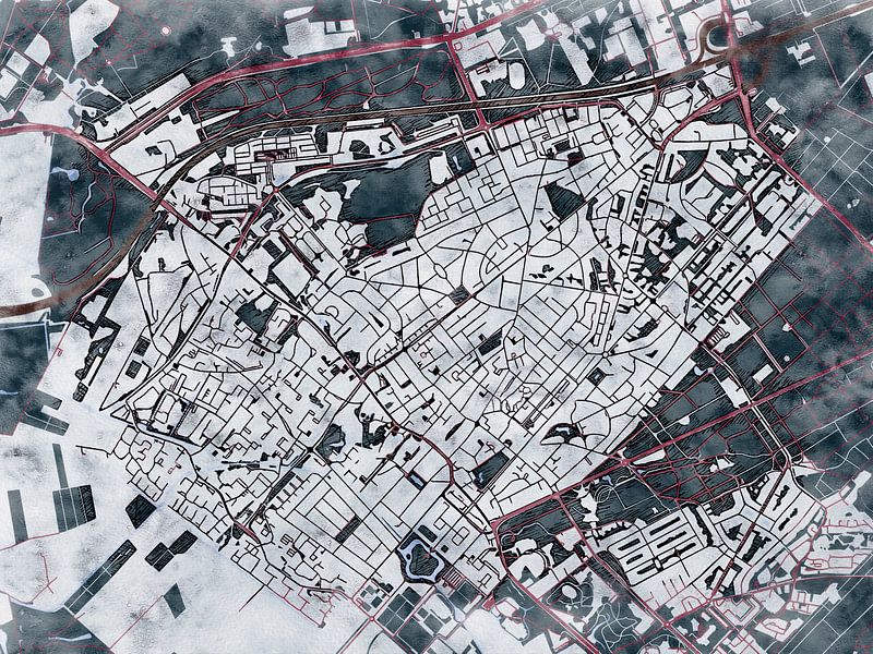 Map of Zeist with the style 'White Winter' by Maporia