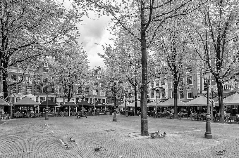 Leidseplein in Amsterdam (zwart wit) van Don Fonzarelli