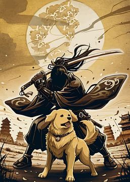 Schaduw Samurai en Golden Retriever van MIROKKU
