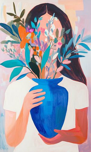 Une harmonie colorée entre la femme et la nature