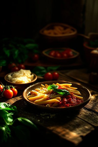 Focus on pasta made from fresh ingredients by Poster Art Shop