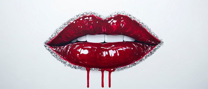 Powerful red lips with drops of blood by Poster Art Shop
