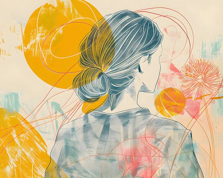 The Woman and the yellow sunset by Georgia Chagas