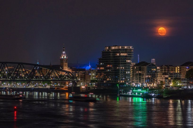 Moon above Nijmegen by Henk Kersten