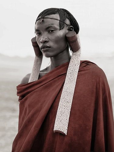 Portret van een man van de Meru stam bij Mount Kenya