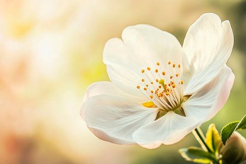 Blooming white floral details in the light