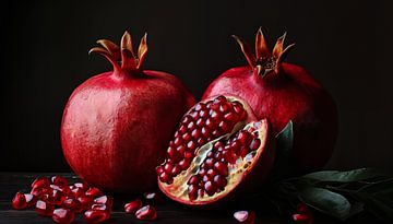 Granaatappels juicy pomegranate panorama van TheXclusive Art