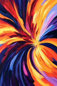 Explosie van kleur in een spiraalpatroon van Poster Art Shop