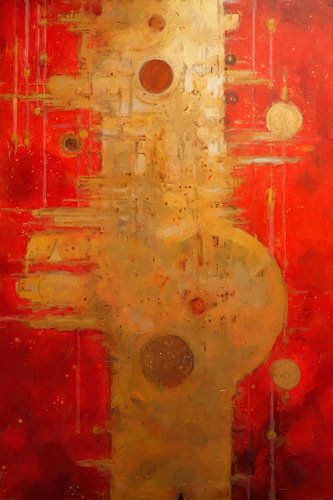 Vurig Contrast in Abstracte Vormen