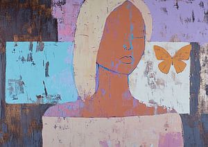 Frau&Schmetterling | Sanfter Blick inmitten des industriellen Verfalls