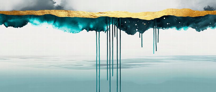 Abstrakte Farbflüsse über Wasser von Poster Art Shop