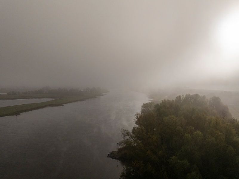 River IJssel in a mist covered landscape by Sjoerd van der Wal Photography
