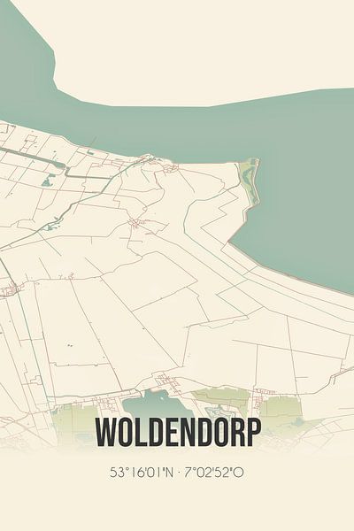 Carte ancienne de Woldendorp (Groningen) par Affiches de lieux