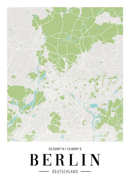 Berlin City Map Poster - City Maps by Poster Art Shop