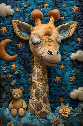 Kinderkamer Schilderij | Schilderij Giraffe | Schilderij Kinderkamer