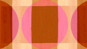 Mid Century Bauhaus Formen Pink Korallen Rot Ocker Creme