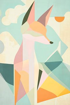 Abstrakter Fuchs in sanften Farben von Poster Art Shop