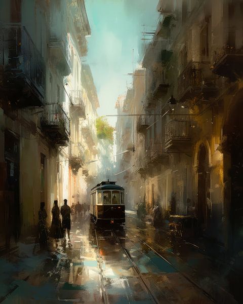 Ein Sommerabend in Alfama, Lissabon von Studio Allee
