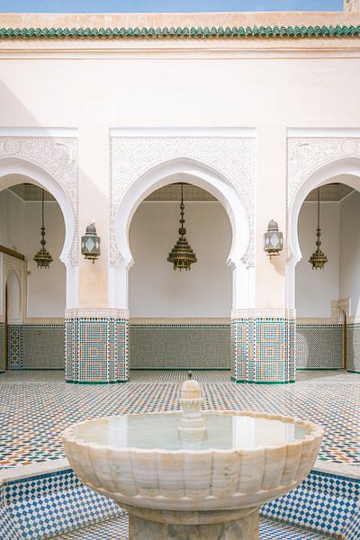 De fontein | Mausoleum van Moulay Ismail | Meknes | Marokko van Marika Huisman fotografie
