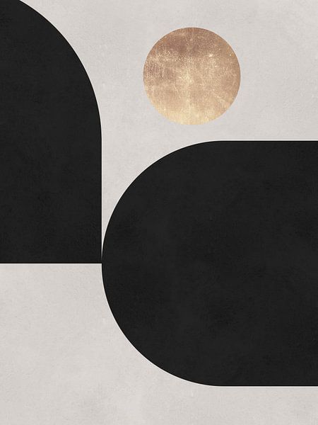 Zwart met gouden geometrie 6 van Vitor Costa