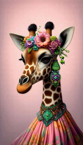 Florale Giraffenqueen von Sabine Wagner