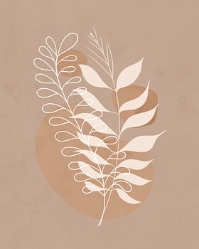 Minimalistische Illustration von zwei Zweigen