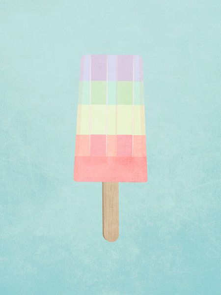 Pastellfarbenes Regenbogen-Eis am Stiel Sommer von RickyAP