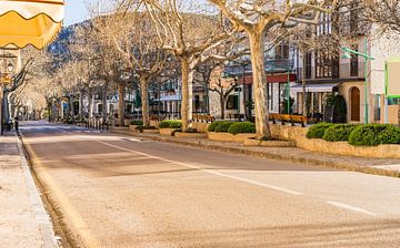 Empty street avenue of Esporles, rustic small town by Alex Winter