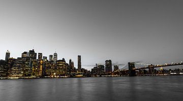 Skyline van Manhattan, New York van Joost Potma