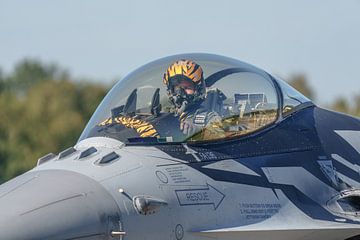 Piloot van de X-Tiger F-16 van de Belgische Luchtmacht.