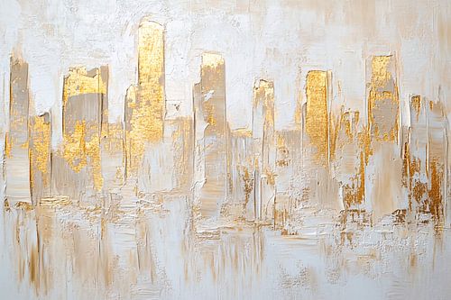 Peinture abstraite dorée de l'horizon
