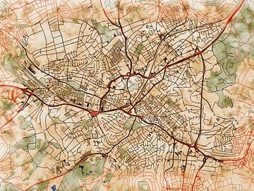 Kaart van Reutlingen in de stijl 'Serene Summer' van Maporia